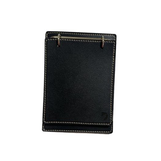 mini fichário executivo couro preto vertical 50 folhas