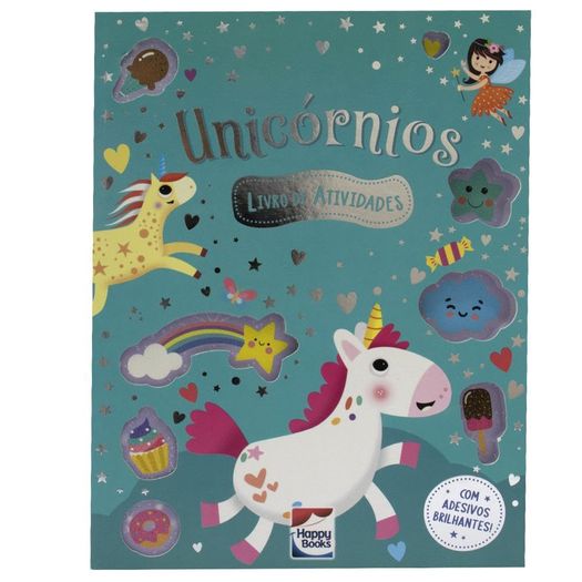 meu livro de adesivos brilhantes - unicórnios
