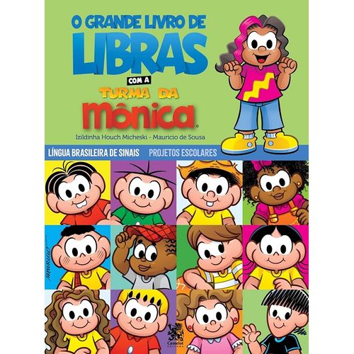 grande livro de libras com a turma da mônica