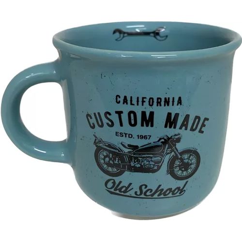 caneca 340ml moto retrô azul