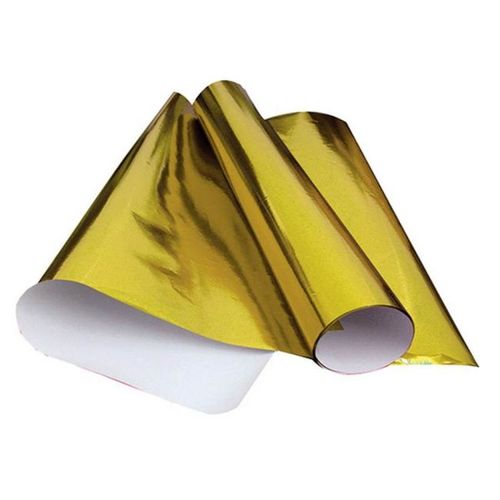 papel cartolina laminada amarela/ouro 48x60cm 20 folhas