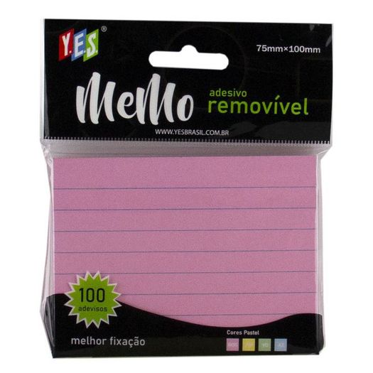 bloco adesivo memo pautado rosa bloco adesivo memo pautado rosa