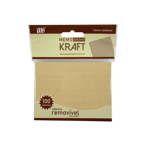 bloco adesivo memo pautado kraft