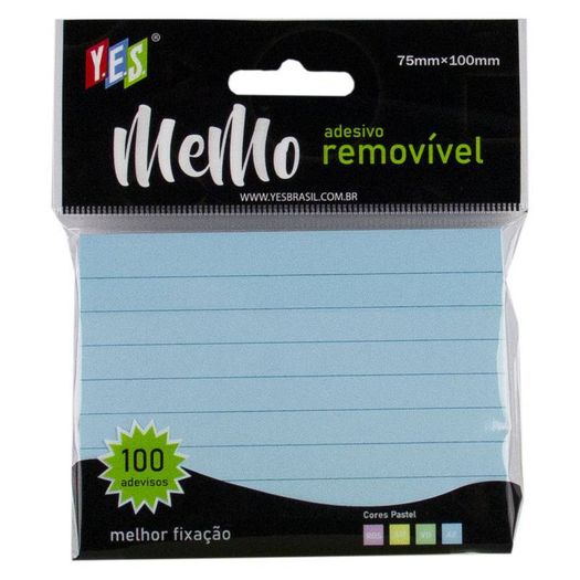 bloco adesivo memo pautado azul bloco adesivo memo pautado azul