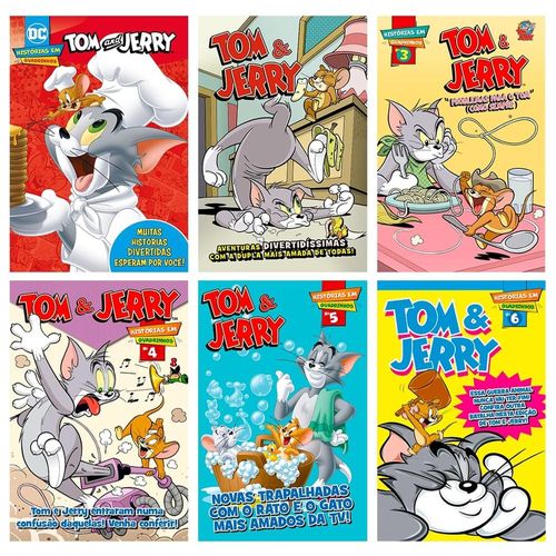 combo quadrinhos tom e jerry - kit com 6 quadrinhos