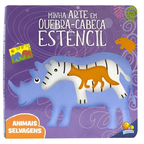 minha arte em quebra-cabeça estêncil: animais selvagens