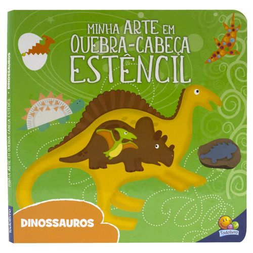 minha arte em quebra-cabeça estêncil: dinossauros