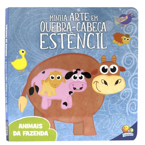minha arte em quebra-cabeça estêncil: animais da fazenda