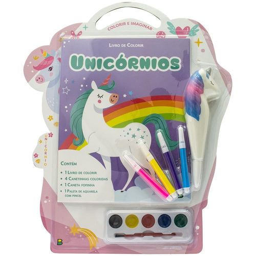 colorir e imaginar - livro-kit: unicórnios