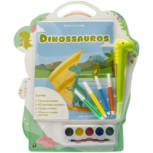 colorir e imaginar - livro-kit: dinossauros