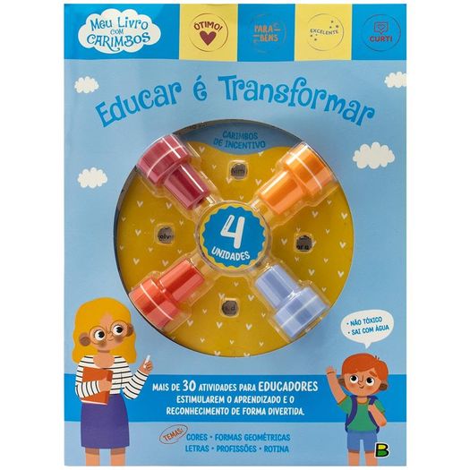 livro de incentivo com carimbos: educar é transformar