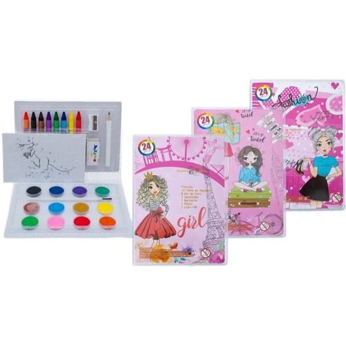 maleta de pintura escolar 24 peças