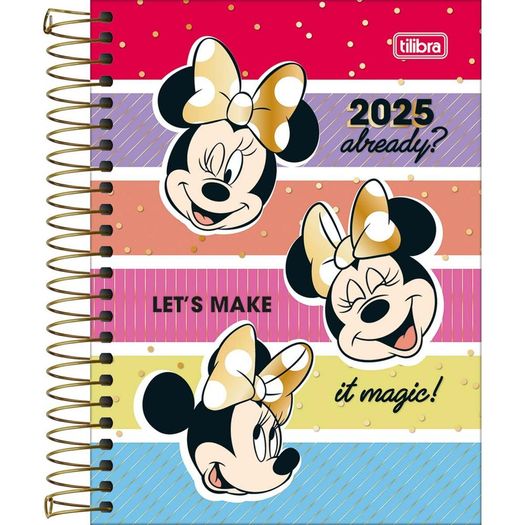agenda 2025 diária minnie diversos modelos espiral