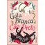 gata branca, cão preto
