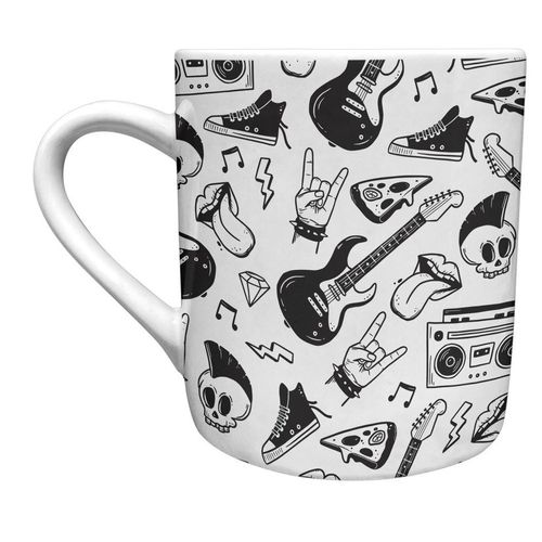 caneca 300ml rock and roll branco zazpi