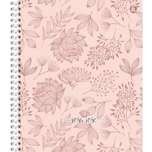 caderno universitário 1x1 duplex 80 folhas rosa rose diversos modelos