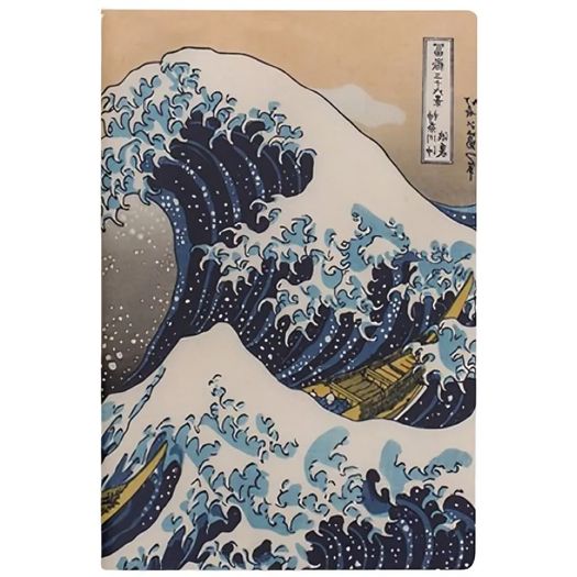 caderno brochura pequeno 64 folhas journal a grande onda com pauta caderno brochura pequeno 64 folhas journal a grande onda com pauta