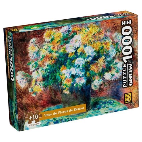 quebra-cabeça mini 1000 peças vaso de flores de renoir