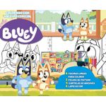 bluey colorindo com adesivos especial