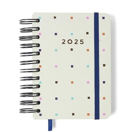 agenda 2025 diária bossa nova 11,5x16 pontos off white espiral cicero