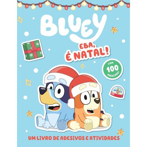 bluey livro de adesivos e atividades - eba, é natal!