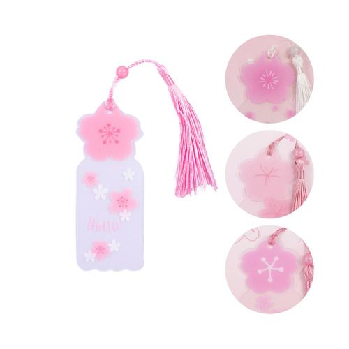 marcador de página com miçanga 3d flor sakura hello diversos modelos