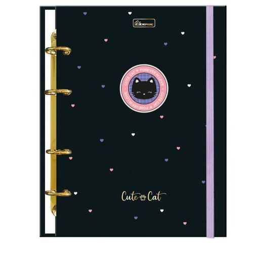 caderno fichário colegial 80 folhas cute cat diversos modelos cadersil