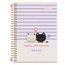 caderneta espiral 80 folhas cute cat diversos modelos