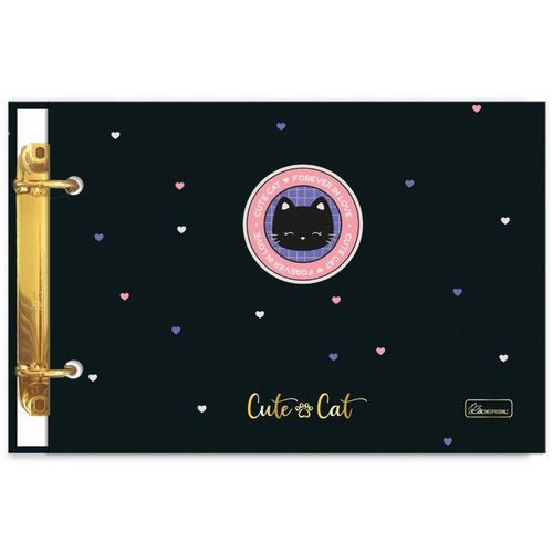 caderno fichário mini 50 folhas cute cat diversos modelos cadersil