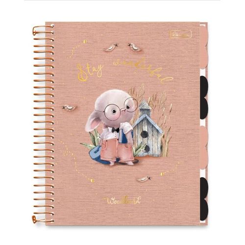 caderno colegial criativo espiral 80 folhas woodland diversos modelos