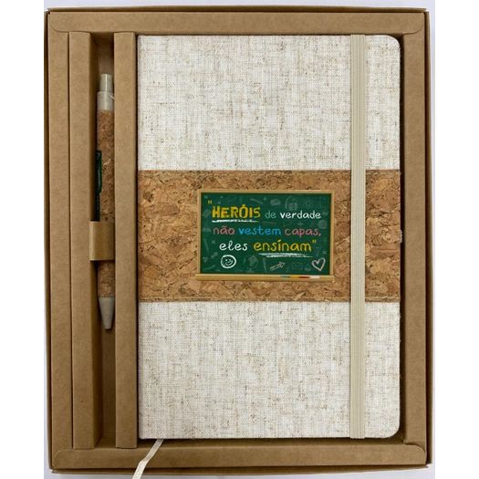 caderneta de anotações de linho do professor + caneta caderneta de anotações de linho do professor + caneta