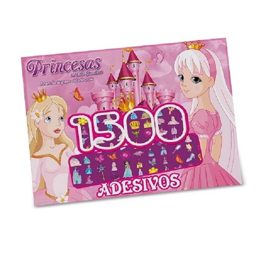princesas prancheta para colorir com 1500 adesivos