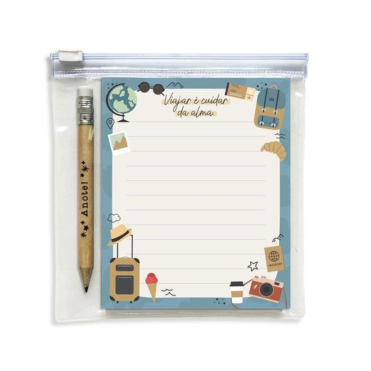 bloco de anotações viagem 50 folhas + mini lápis bloco de anotações viagem 50 folhas + mini lápis