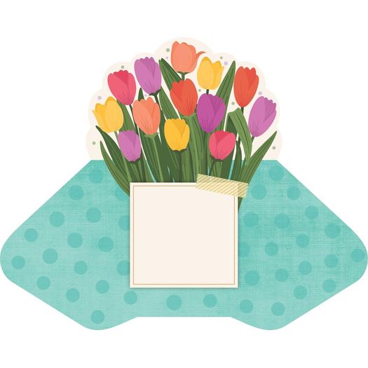 cartão formato buquê tulipa cartão formato buquê tulipa
