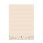 papel de carta joaninha 4 folhas + envelopes