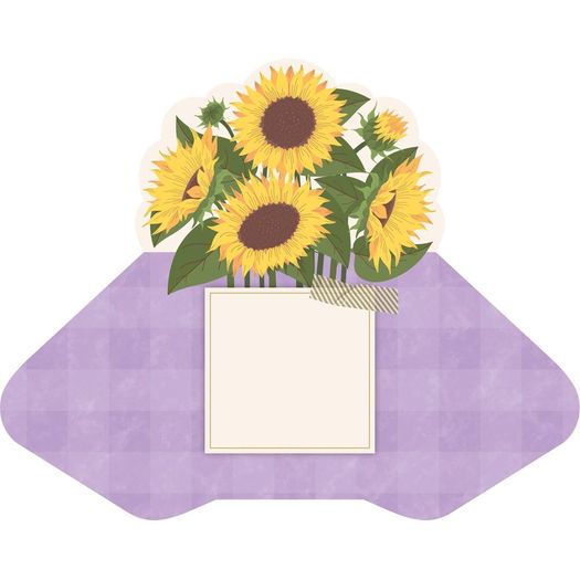 cartão formato buque girassol cartão formato buque girassol