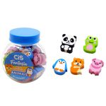 borracha mini fantasia animais pote com 20 unidades