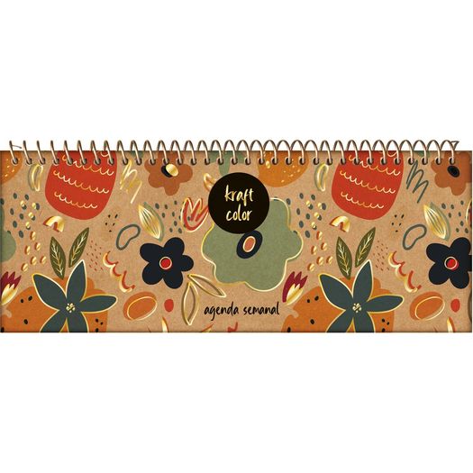 agenda-permanente-semanal-calendario-kraft-color-espiral-diversos-modelos agenda-permanente-semanal-calendario-kraft-color-espiral-diversos-modelos