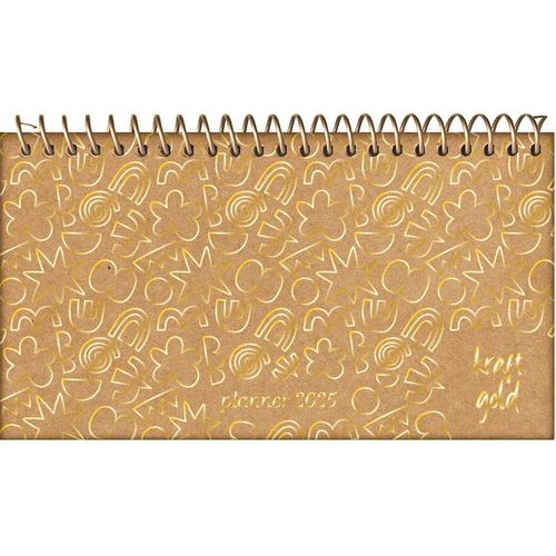 planner 2025 kraft gold espiral diversos modelos jandaia