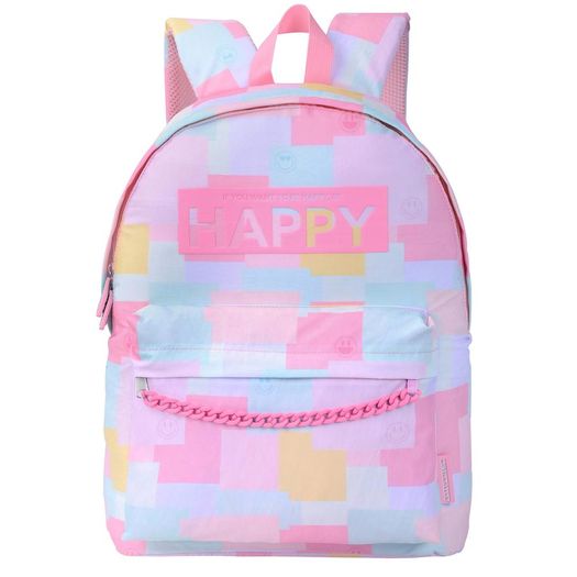 mochila com alça be happy pink marshmallow mochila com alça be happy pink marshmallow