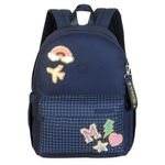 mochila com alça chenille navy marshmallow