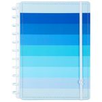 caderno inteligente 80 folhas grande shades of blue + canetas stabilo