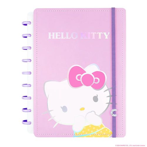 caderno inteligente 80 folha médio hello kitty