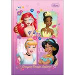caderno linguagem brochura 80 folhas capa dura princesas disney
