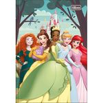 caderno linguagem brochura 80 folhas capa dura princesas disney