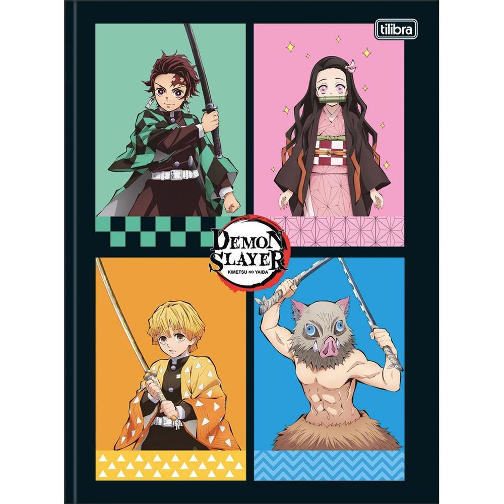Caderno Brochurão 80 Folhas Capa Dura Demon Slayer - Livrarias