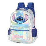 mochila com alça stitch metalizada prata