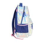 mochila com alça stitch metalizada prata