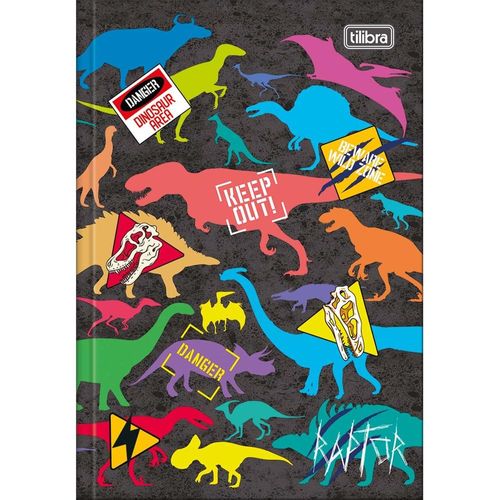 caderno linguagem brochura 48 folhas capa dura raptor