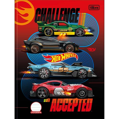 caderno pedagógico caligrafia 40 folhas capa dura hot wheels